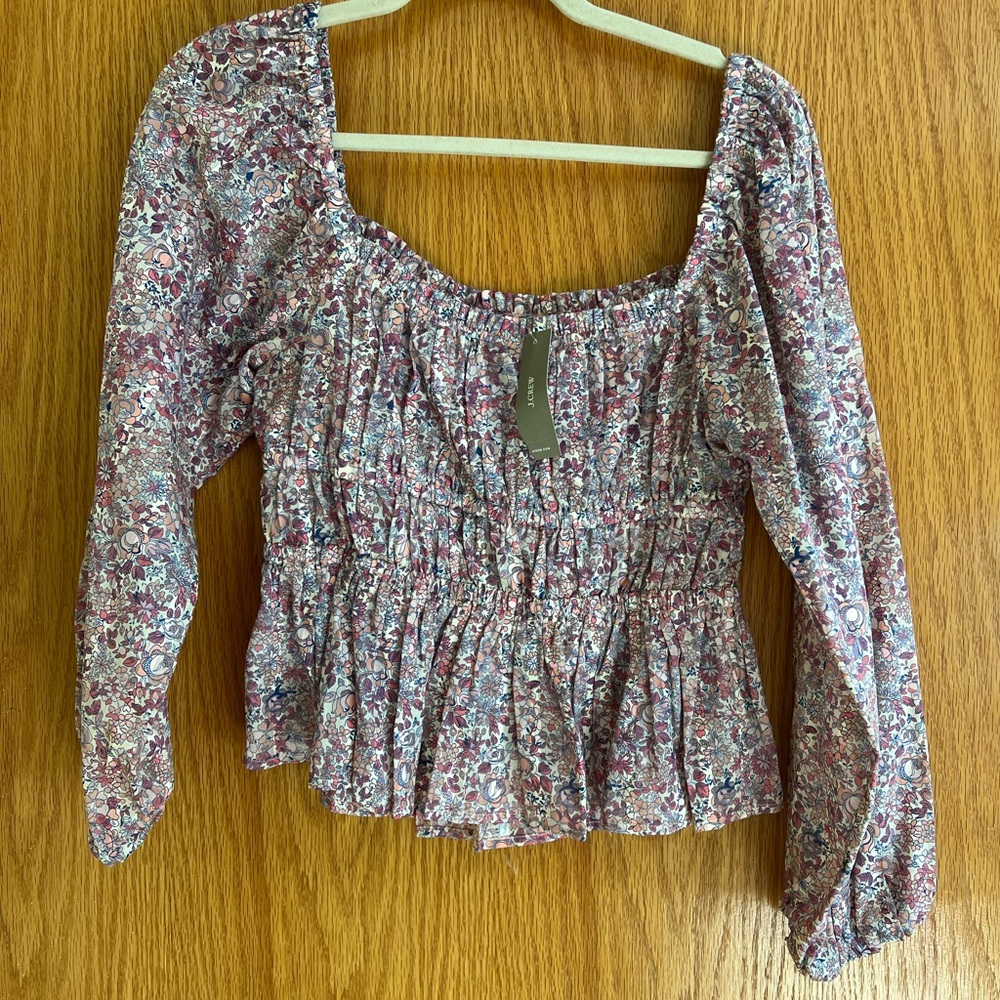 J crew cotton ditzy floral top